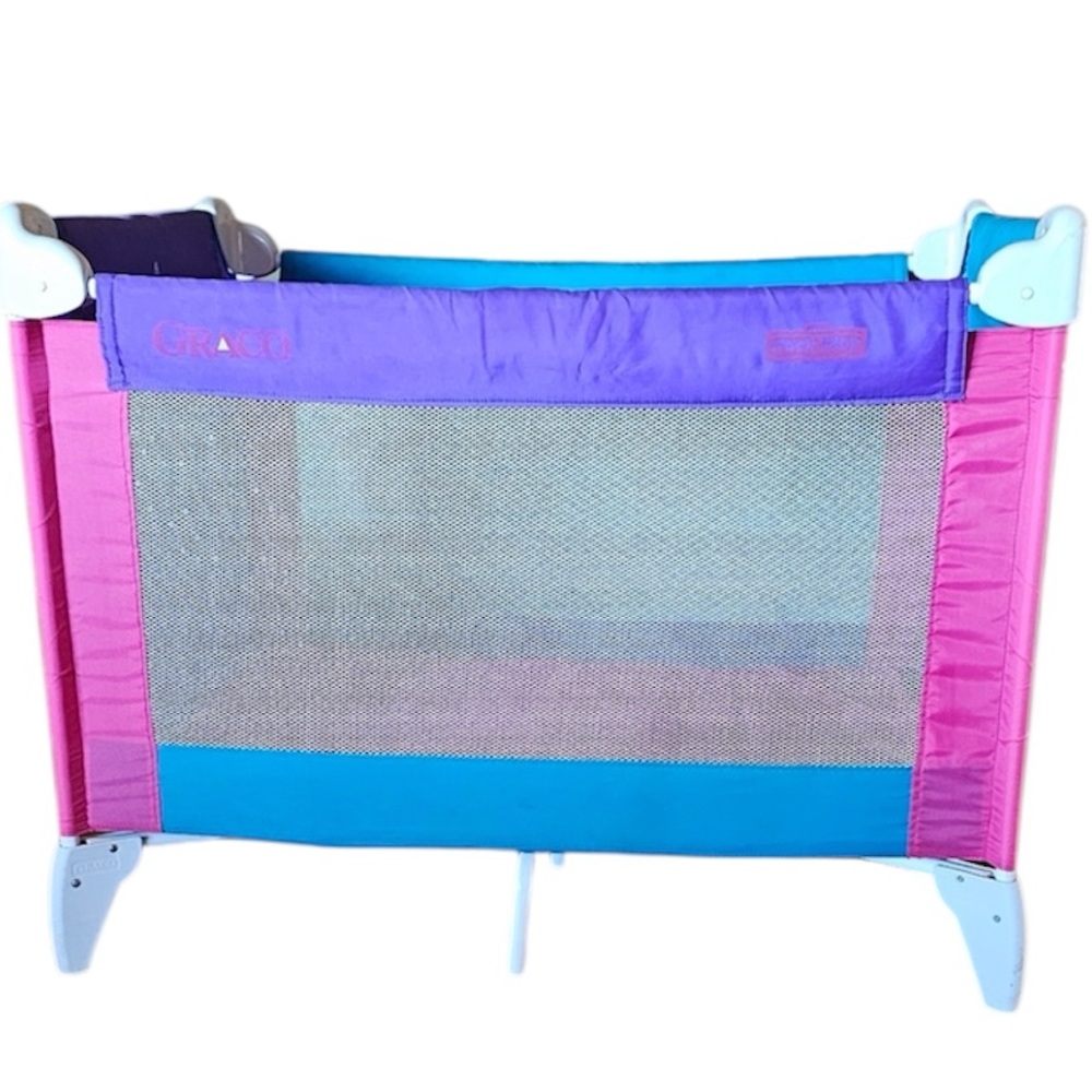 VINTAGE GRACO 1990’s Sport Pink & Teal Pack 'n Play Playard Excellent Condition